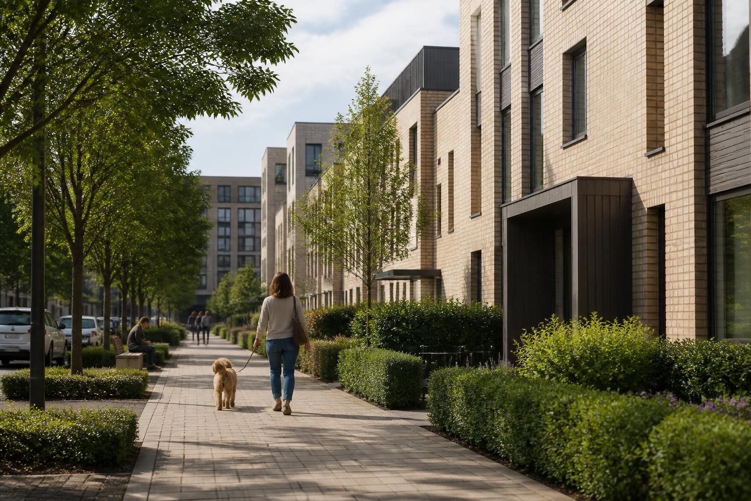 Contemporary neighborhood street in Basingstoke, UK.