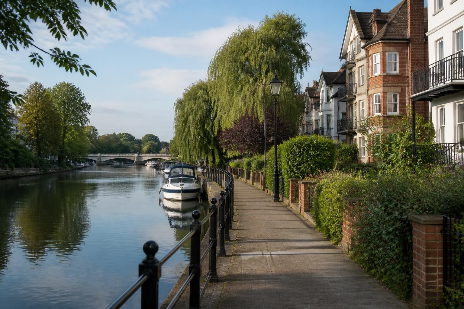 Riverside residential area in Maidenhead, UK.